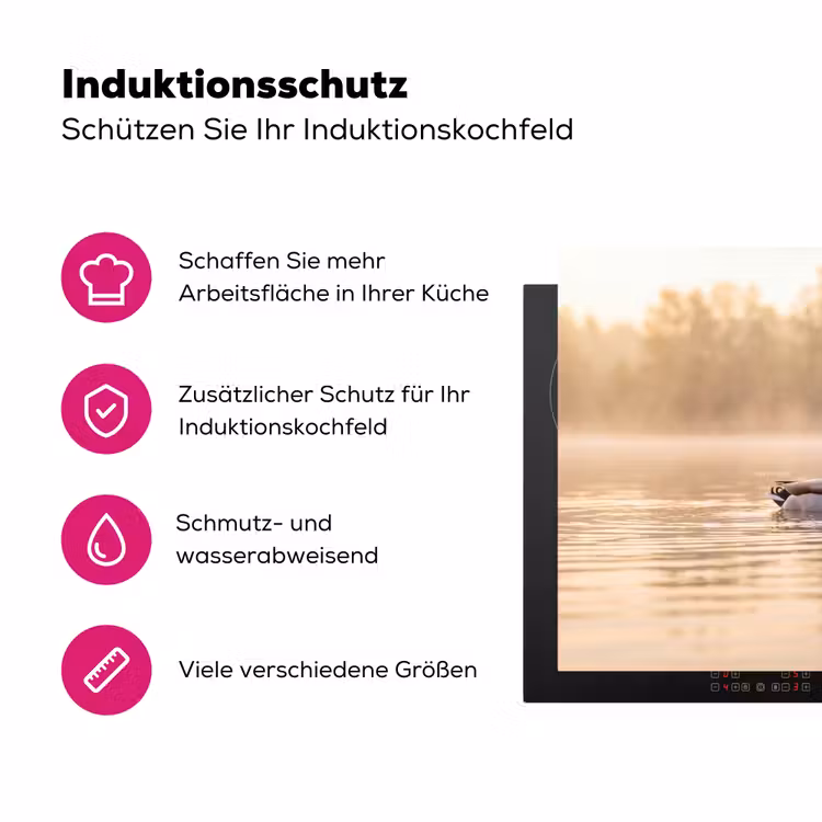 Eenden - Water - Mist - Natuur Inductie beschermer vinyl 3mm klein -zzzzzzz-lf-ups