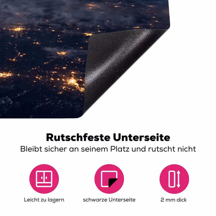 Herdabdeckplatte - Erde – Nacht – Weltraum - Aarde - Nacht - Ruimte Inductie beschermer vinyl 3mm middel
