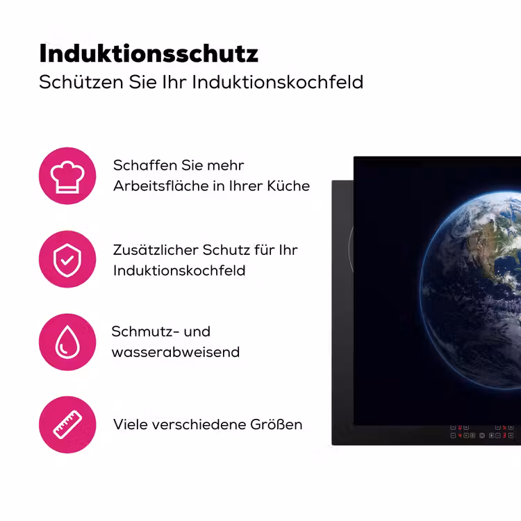 Herdabdeckplatte - Erde – Weltraum – Kosmos - Aarde - Ruimte - Kosmos Inductie beschermer vinyl 3mm middel