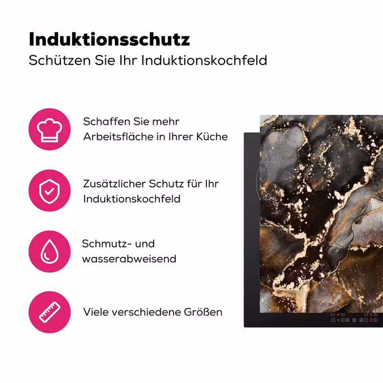 Aardse Marmeren Luxe Inductie beschermer vinyl 3mm klein -zzzzzzz-lf-ups