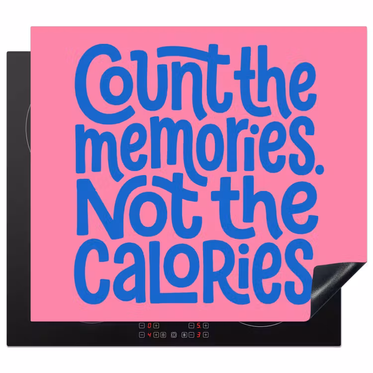Memories - Roze - Blauw - Quote Inductie beschermer vinyl 3mm middel -3d