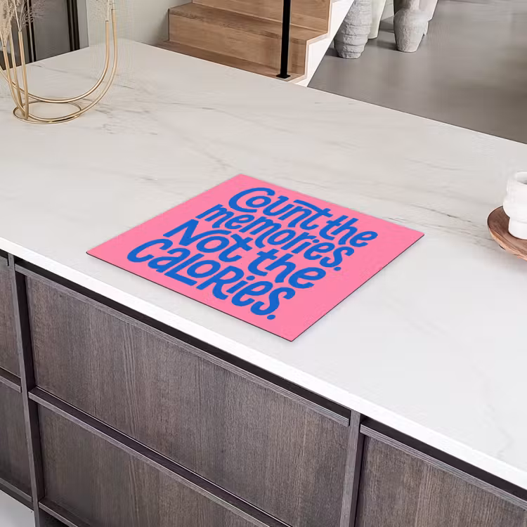 Memories - Roze - Blauw - Quote Inductie beschermer vinyl 3mm middel -sfeer8