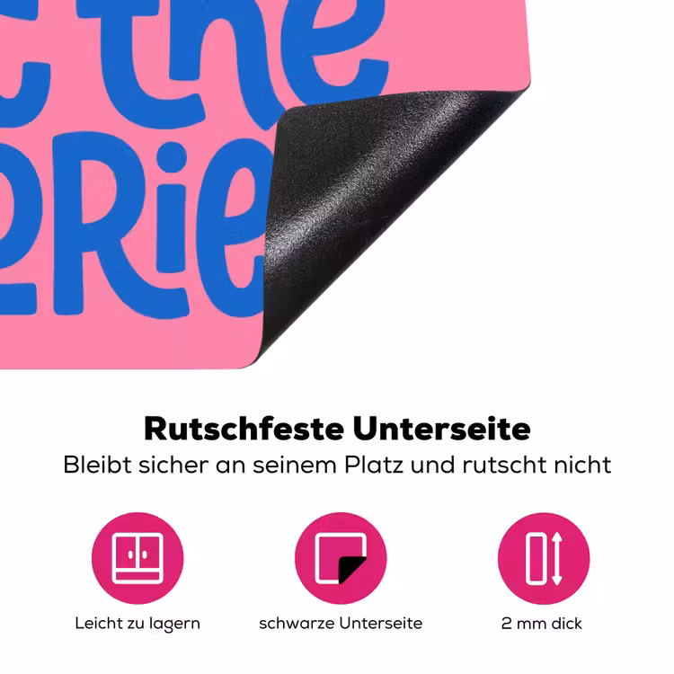 Memories - Roze - Blauw - Quote Inductie beschermer vinyl 3mm middel -zzzzzzz-lf-onderkant