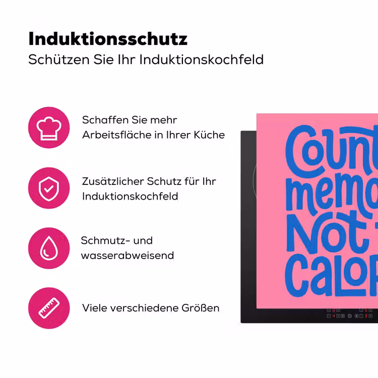 Memories - Roze - Blauw - Quote Inductie beschermer vinyl 3mm middel -zzzzzzz-lf-ups