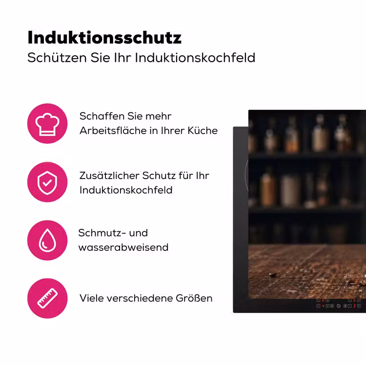 Espresso - Melk - Café Inductie beschermer vinyl 3mm klein -zzzzzzz-lf-ups