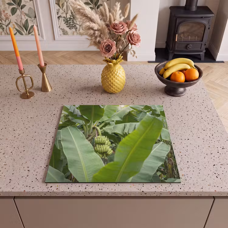 Eten - Bananen - Plantage - Groen Inductie beschermer vinyl 3mm middel -sfeer3