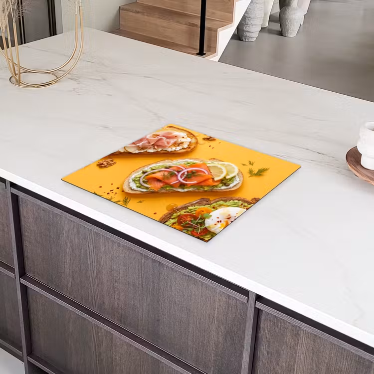 Eten - Brood - Ontbijt - Modern - Kleurrijk Inductie beschermer vinyl 3mm middel -sfeer8