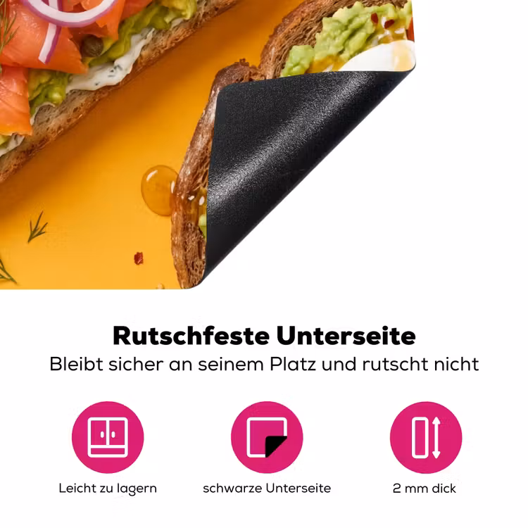 Eten - Brood - Ontbijt - Modern - Kleurrijk Inductie beschermer vinyl 3mm middel -zzzzzzz-lf-onderkant