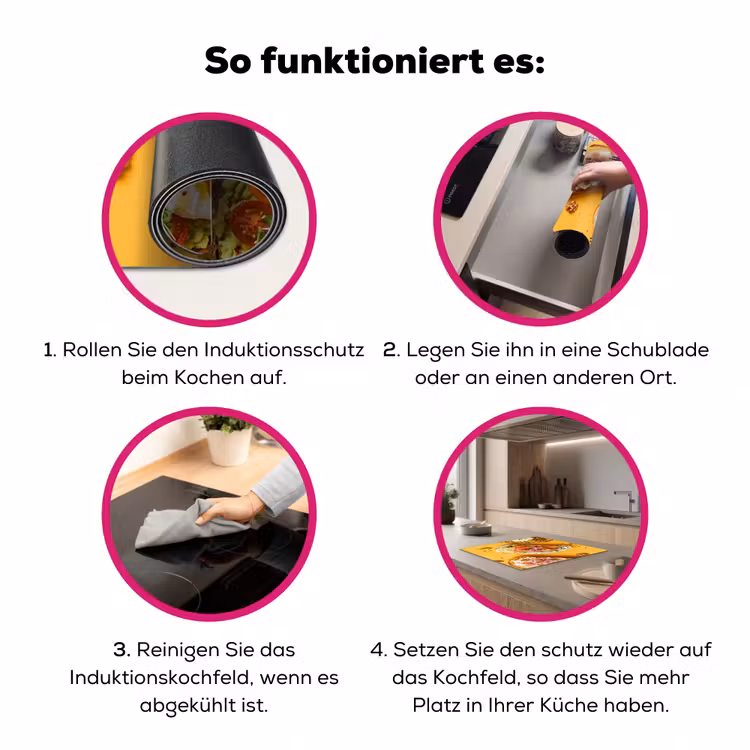 Eten - Brood - Ontbijt - Modern - Kleurrijk Inductie beschermer vinyl 3mm middel -zzzzzzz-lf-werking