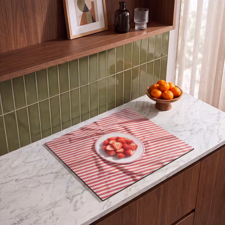 Eten - Aardbeien - Fruit - Zomer - Rood Inductie beschermer vinyl 3mm middel -sfeer8