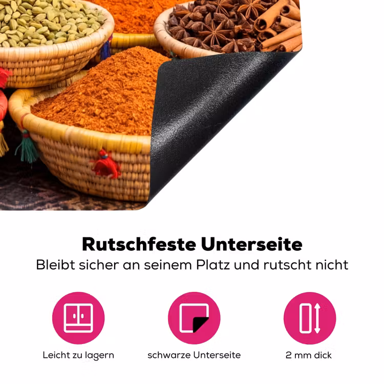 Herdabdeckplatte - Essen – Farbenfroh – Kultur - Eten - Kleurrijk - Cultuur Inductie beschermer vinyl 3mm middel