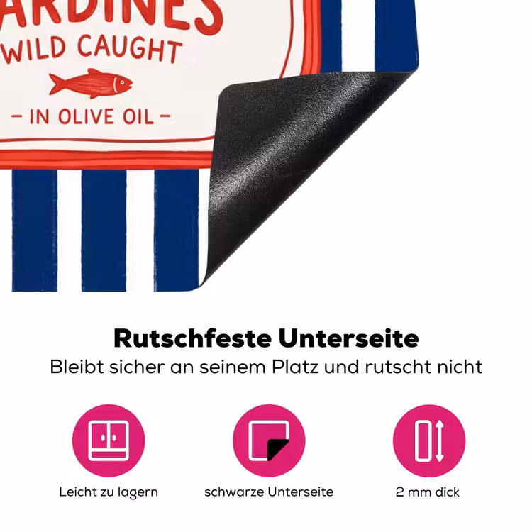 Eten - Vis - Blik - Illustratie - Rood Inductie beschermer vinyl 3mm middel -zzzzzzz-lf-onderkant