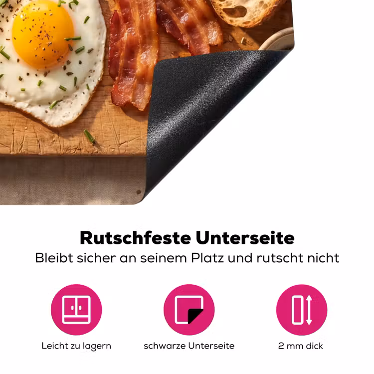 Eten - Ontbijt - Hout - Rustiek - Geel Inductie beschermer vinyl 3mm middel -zzzzzzz-lf-onderkant