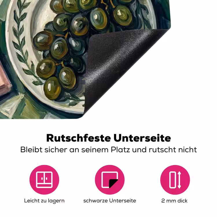 Eten - Ontbijt - Tafel - Modern - Groen Inductie beschermer vinyl 3mm middel -zzzzzzz-lf-onderkant