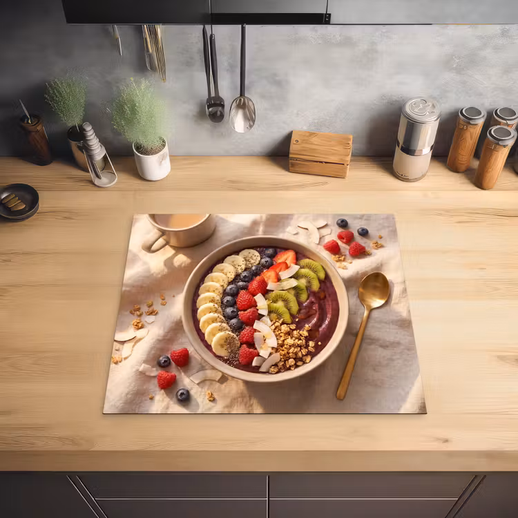 Eten - Ontbijtkom - Fruit - Gezond - Kleurrijk Inductie beschermer vinyl 3mm middel -sfeer5
