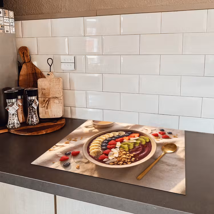 Eten - Ontbijtkom - Fruit - Gezond - Kleurrijk Inductie beschermer vinyl 3mm middel -sfeer3