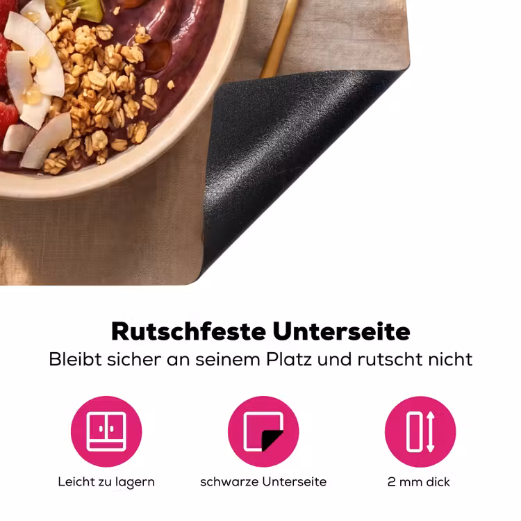 Eten - Ontbijtkom - Fruit - Gezond - Kleurrijk Inductie beschermer vinyl 3mm middel -zzzzzzz-lf-onderkant
