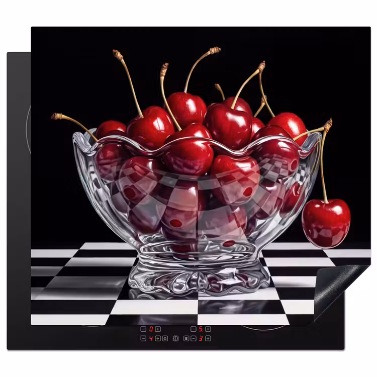 Herdabdeckplatte - Essen – Kirschen – Rot - Eten - Kersen - Rood Inductie beschermer vinyl 3mm middel