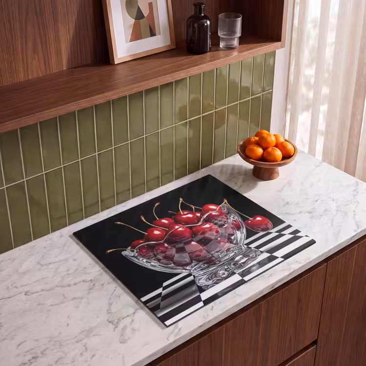 Herdabdeckplatte - Essen – Kirschen – Rot - Eten - Kersen - Rood Inductie beschermer vinyl 3mm middel