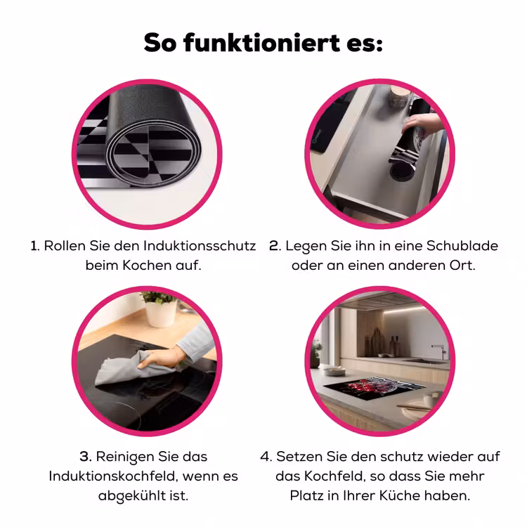 Herdabdeckplatte - Essen – Kirschen – Rot - Eten - Kersen - Rood Inductie beschermer vinyl 3mm middel
