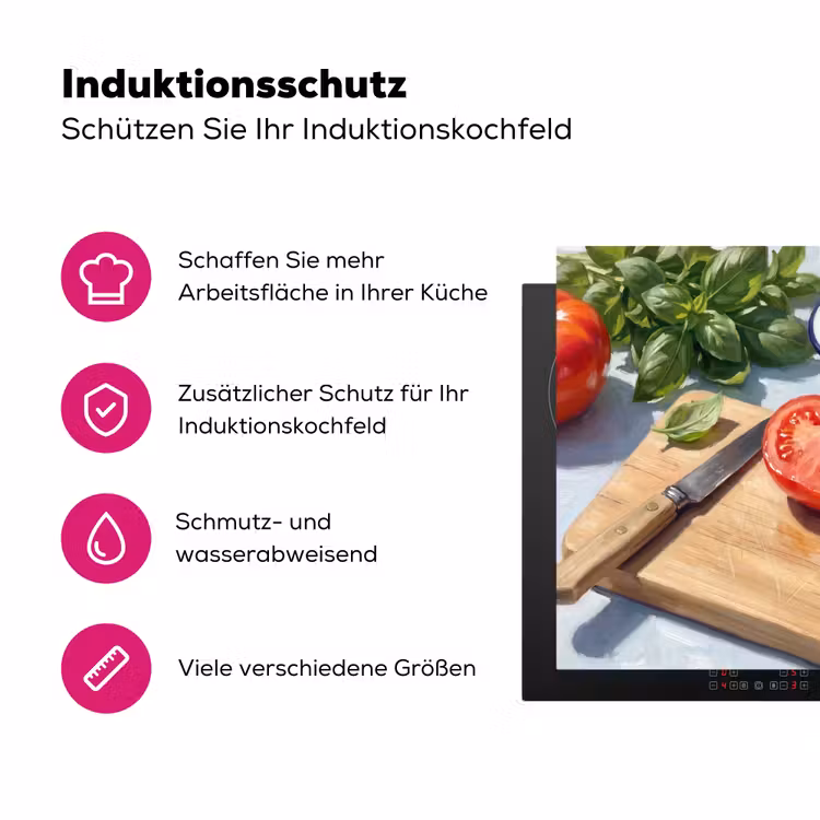 Eten - Keuken - Ingrediënten - Stillleven - Rood Inductie beschermer vinyl 3mm middel -zzzzzzz-lf-ups