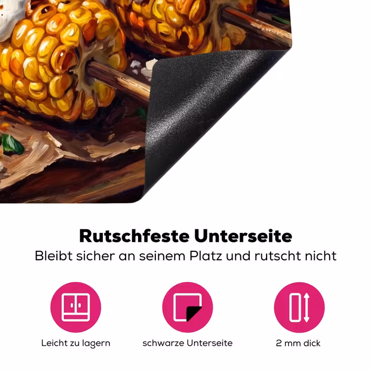 Eten - Maïs - Saus - Geschilderd - Geel Inductie beschermer vinyl 3mm middel -zzzzzzz-lf-onderkant