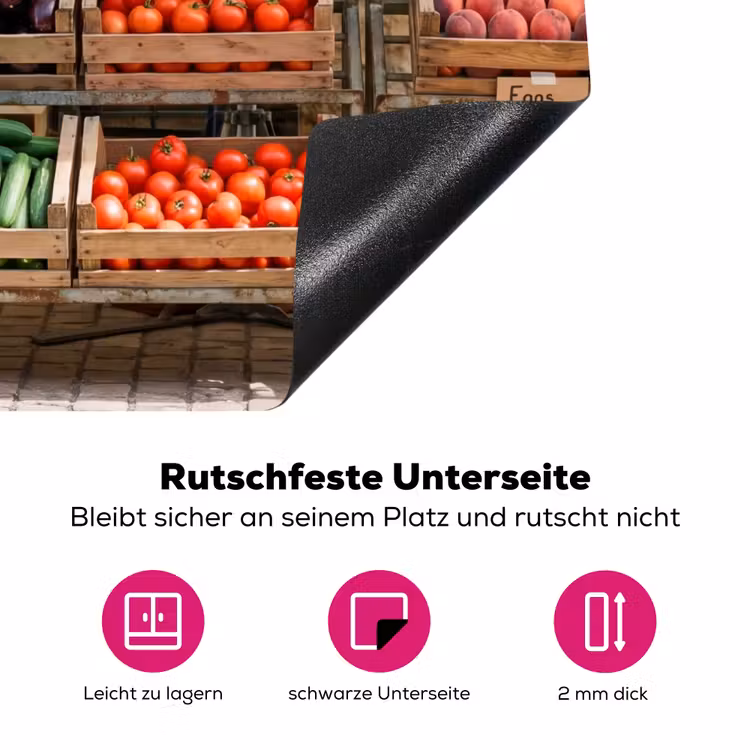 Herdabdeckplatte - Essen – Markt – Frisch - Eten - Markt - Vers Inductie beschermer vinyl 3mm middel