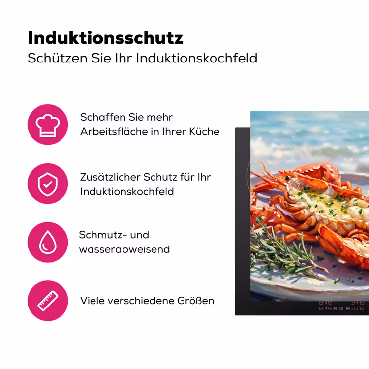 Eten - Zee - Kust - Modern - Blauw Inductie beschermer vinyl 3mm middel -zzzzzzz-lf-ups
