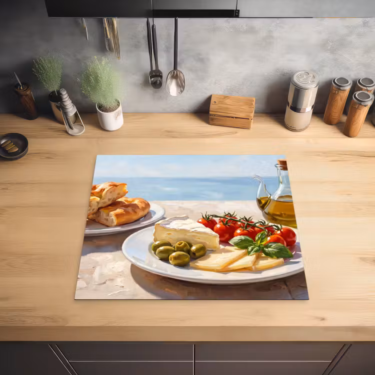 Eten - Middellandse Zee - Natuur - Geschilderd Inductie beschermer vinyl 3mm middel -sfeer5