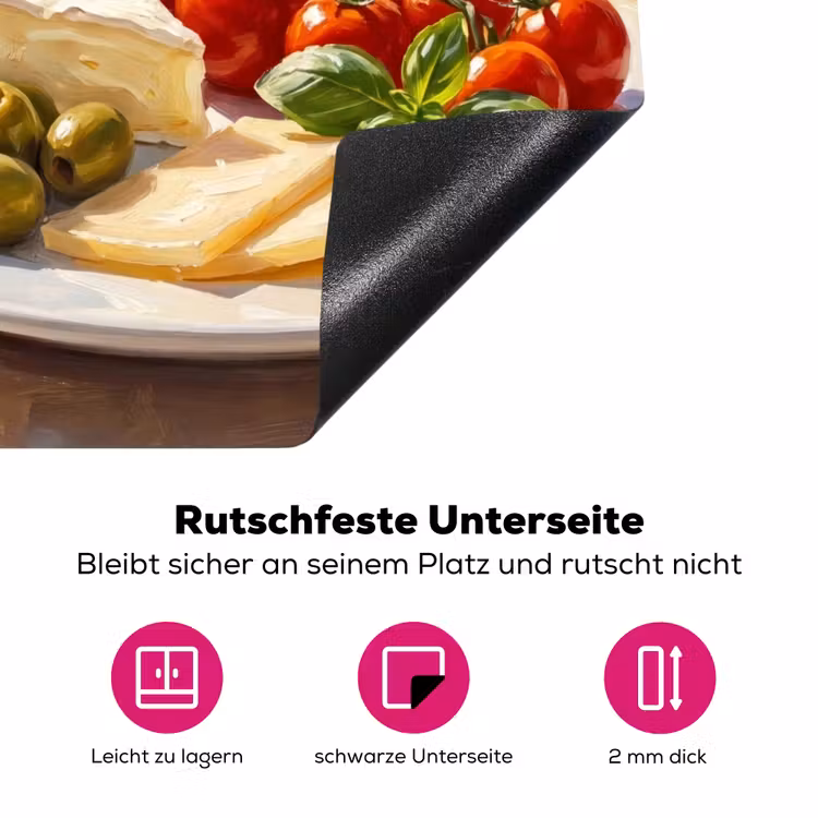 Eten - Middellandse Zee - Natuur - Geschilderd Inductie beschermer vinyl 3mm middel -zzzzzzz-lf-onderkant
