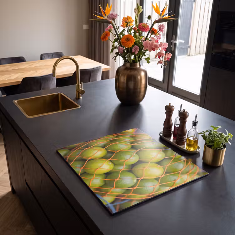 Eten - Net - Groen - Markt Inductie beschermer vinyl 3mm middel -sfeer5