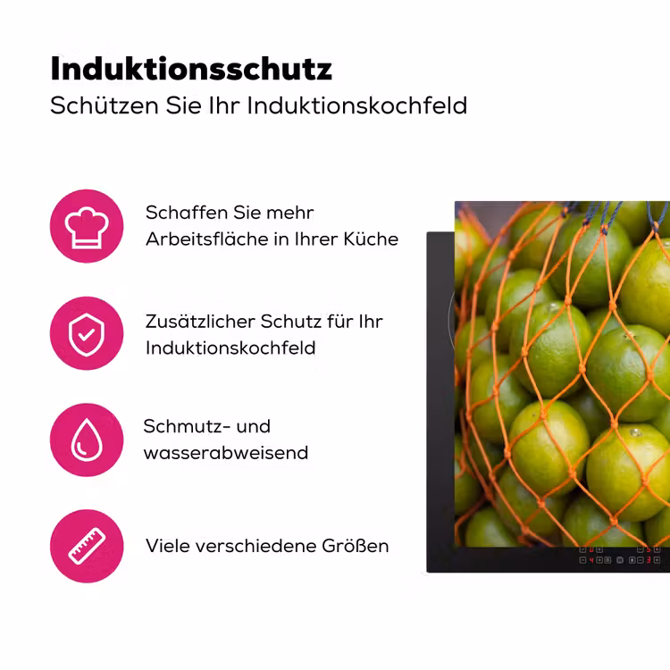 Eten - Net - Groen - Markt Inductie beschermer vinyl 3mm middel -zzzzzzz-lf-ups