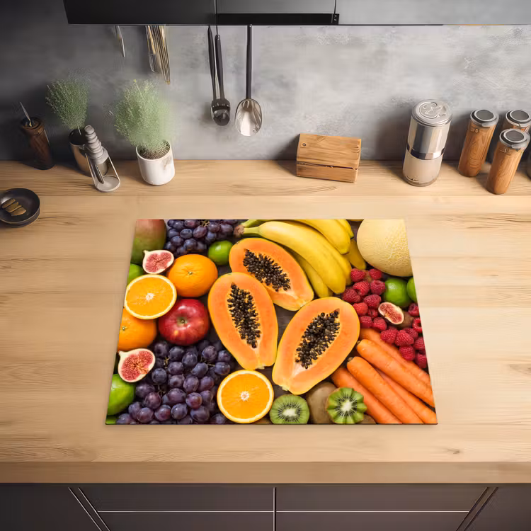 Eten - Fruit - Groenten - Vers - Kleurrijk Inductie beschermer vinyl 3mm middel -sfeer5