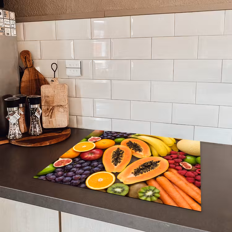 Eten - Fruit - Groenten - Vers - Kleurrijk Inductie beschermer vinyl 3mm middel -sfeer3
