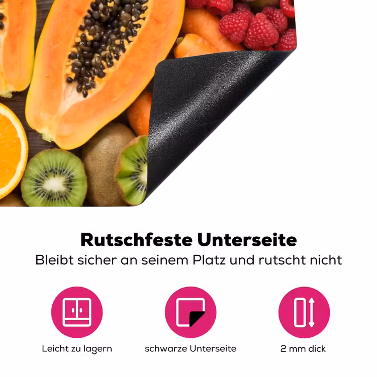 Eten - Fruit - Groenten - Vers - Kleurrijk Inductie beschermer vinyl 3mm middel -zzzzzzz-lf-onderkant