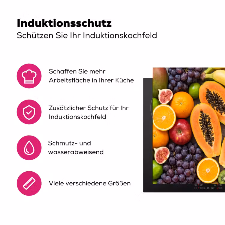 Eten - Fruit - Groenten - Vers - Kleurrijk Inductie beschermer vinyl 3mm middel -zzzzzzz-lf-ups