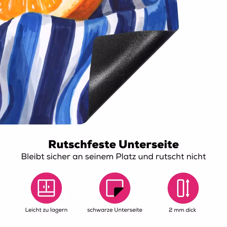 Herdabdeckplatte - Essen – Obst – Orange - Eten - Fruit - Oranje Inductie beschermer vinyl 3mm middel