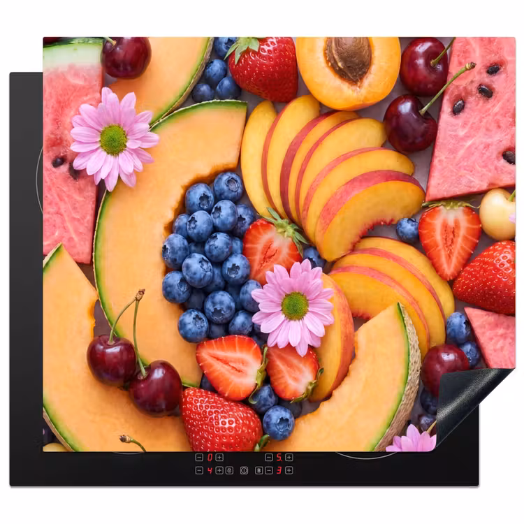 Eten - Fruit - Zomer - Kleurrijk Inductie beschermer vinyl 3mm middel -3d