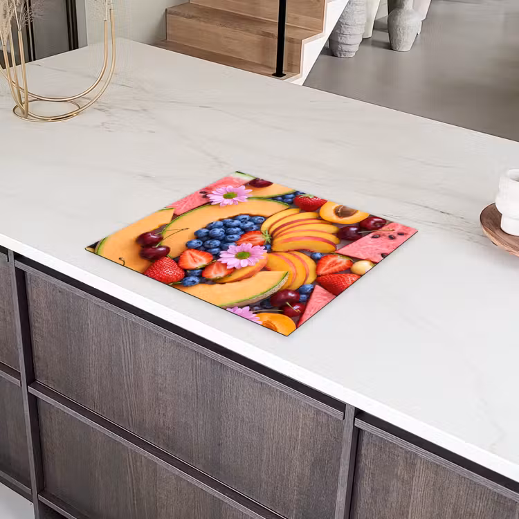 Eten - Fruit - Zomer - Kleurrijk Inductie beschermer vinyl 3mm middel -sfeer8