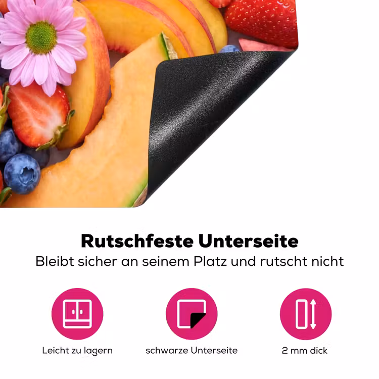 Eten - Fruit - Zomer - Kleurrijk Inductie beschermer vinyl 3mm middel -zzzzzzz-lf-onderkant