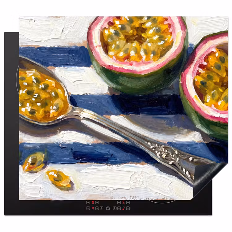 Eten - Passievrucht - Tropisch - Modern - Kleurrijk Inductie beschermer vinyl 3mm middel -3d
