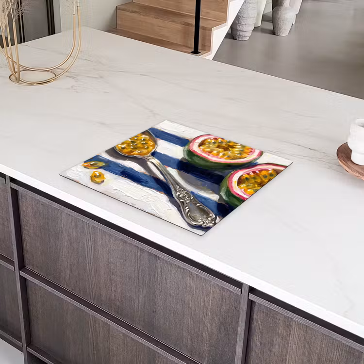 Eten - Passievrucht - Tropisch - Modern - Kleurrijk Inductie beschermer vinyl 3mm middel -sfeer8