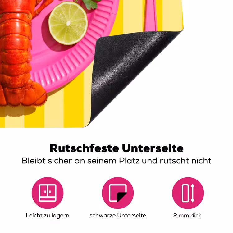 Eten - Roze - Geel - Modern - Culinaire Inductie beschermer vinyl 3mm middel -zzzzzzz-lf-onderkant