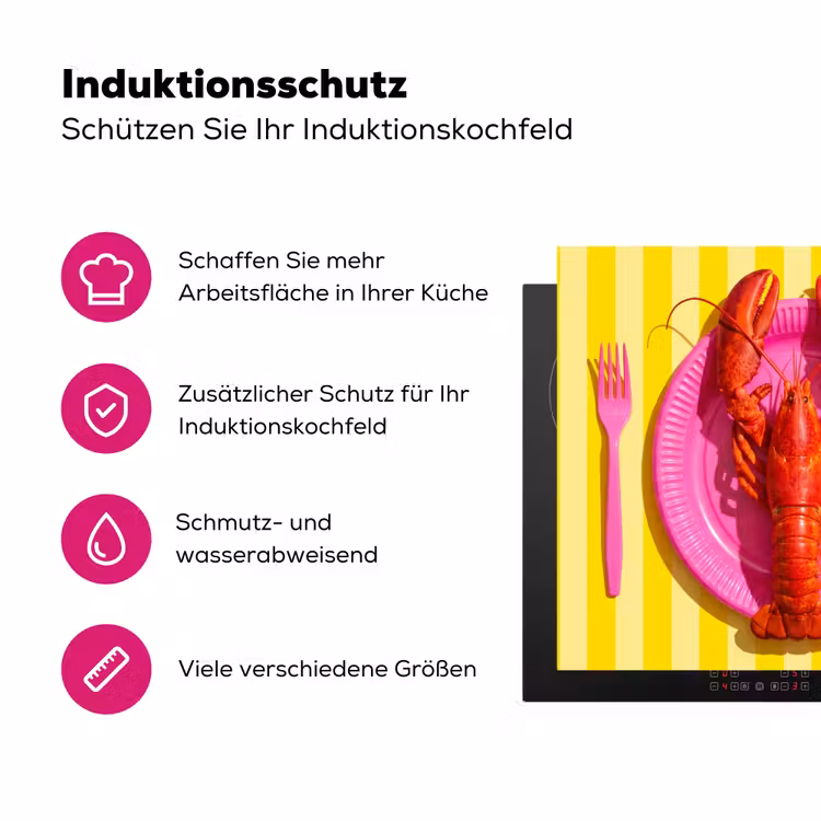 Eten - Roze - Geel - Modern - Culinaire Inductie beschermer vinyl 3mm middel -zzzzzzz-lf-ups
