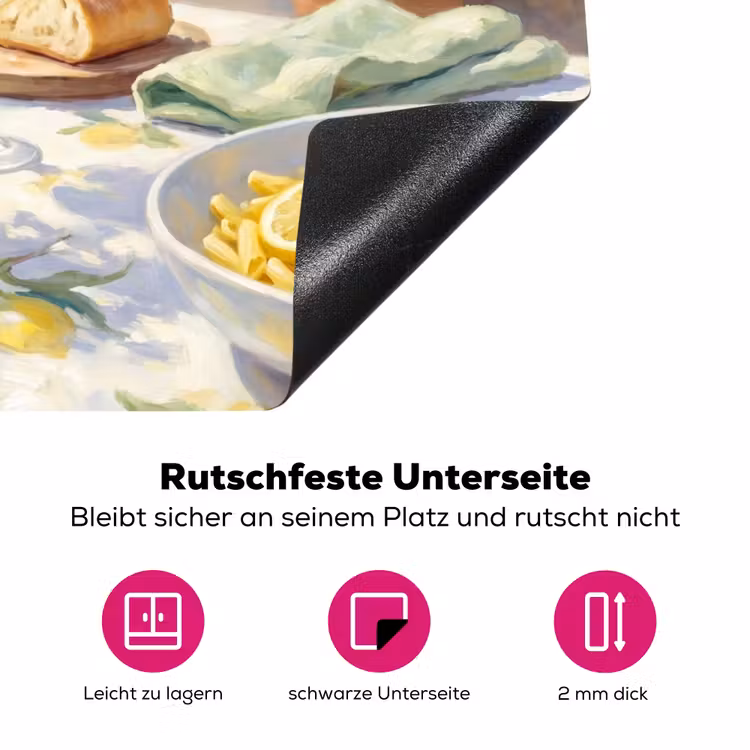 Eten - Terras - Zomer - Geschilderd - Geel Inductie beschermer vinyl 3mm middel -zzzzzzz-lf-onderkant