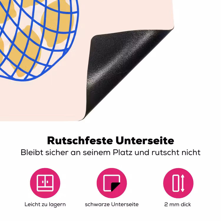 Eten - Citroen - Boodschappen - Abstract - Geel - Blauw Inductie beschermer vinyl 3mm middel -zzzzzzz-lf-onderkant