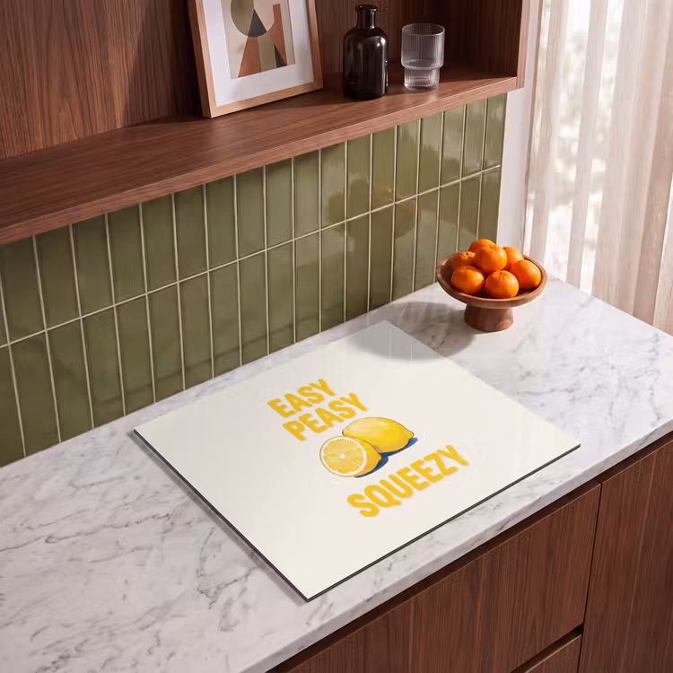 Eten - Citroenen - Keuken - Illustratie - Geel Inductie beschermer vinyl 3mm middel -sfeer8
