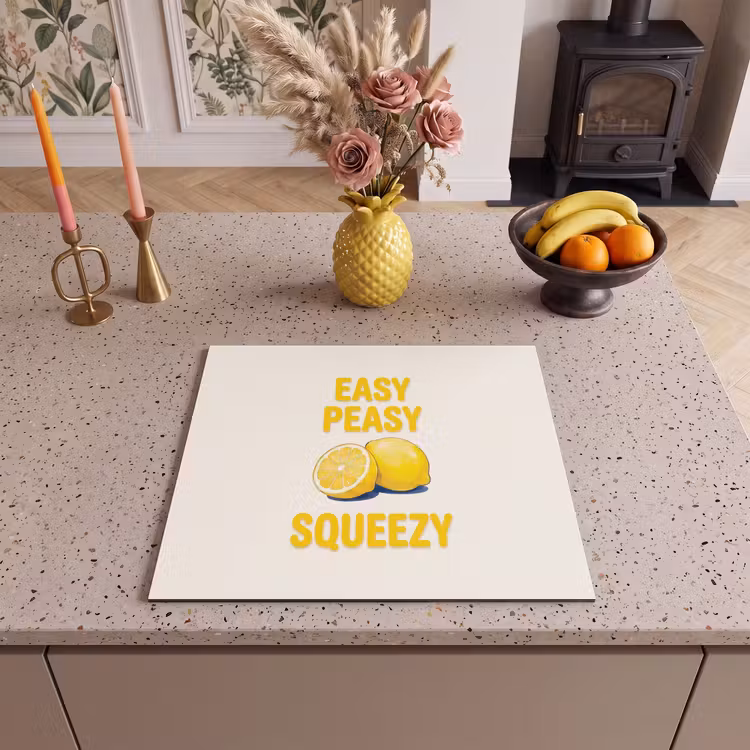 Eten - Citroenen - Keuken - Illustratie - Geel Inductie beschermer vinyl 3mm middel -sfeer3