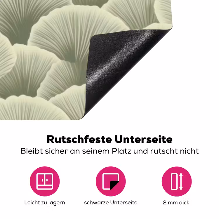 Waaier - Blad - Groen Inductie beschermer vinyl 3mm klein 276 -zzzzzzz-lf-onderkant