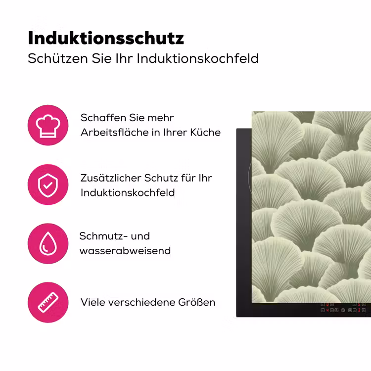 Waaier - Blad - Groen Inductie beschermer vinyl 3mm klein 276 -zzzzzzz-lf-ups